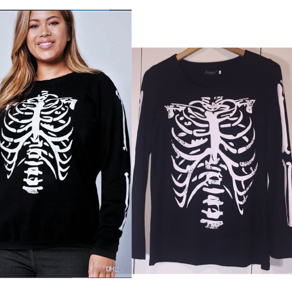 Kuiyige Tops - Bones shirt skeleton top easy Halloween costume